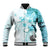 Samoa Siapo Pattern With Teal Hibiscus Baseball Jacket LT05 Unisex Teal - Polynesian Pride