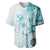 Samoa Siapo Pattern With Teal Hibiscus Baseball Jersey LT05 Teal - Polynesian Pride