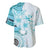 Samoa Siapo Pattern With Teal Hibiscus Baseball Jersey LT05 - Polynesian Pride