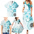 Samoa Siapo Pattern With Teal Hibiscus Family Matching Summer Maxi Dress and Hawaiian Shirt LT05 - Polynesian Pride