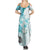 Samoa Siapo Pattern With Teal Hibiscus Family Matching Summer Maxi Dress and Hawaiian Shirt LT05 - Polynesian Pride