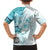 Samoa Siapo Pattern With Teal Hibiscus Family Matching Tank Maxi Dress and Hawaiian Shirt LT05 - Polynesian Pride