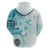 Samoa Siapo Pattern With Teal Hibiscus Hoodie LT05 - Polynesian Pride