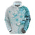 Samoa Siapo Pattern With Teal Hibiscus Hoodie LT05 - Polynesian Pride