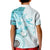 Samoa Siapo Pattern With Teal Hibiscus Kid Polo Shirt LT05 - Polynesian Pride