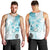 Samoa Siapo Pattern With Teal Hibiscus Men Tank Top LT05 - Polynesian Pride