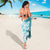 Samoa Siapo Pattern With Teal Hibiscus Sarong