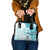 Samoa Siapo Pattern With Teal Hibiscus Shoulder Handbag