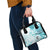 Samoa Siapo Pattern With Teal Hibiscus Shoulder Handbag