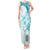 Samoa Siapo Pattern With Teal Hibiscus Tank Maxi Dress LT05 Women Teal - Polynesian Pride