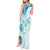 Samoa Siapo Pattern With Teal Hibiscus Tank Maxi Dress LT05 - Polynesian Pride