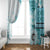 Samoa Siapo Pattern With Teal Hibiscus Window Curtain