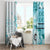 Samoa Siapo Pattern With Teal Hibiscus Window Curtain