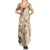 Samoa Siapo Pattern With Beige Hibiscus Family Matching Summer Maxi Dress and Hawaiian Shirt LT05 - Polynesian Pride