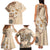 Samoa Siapo Pattern With Beige Hibiscus Family Matching Tank Maxi Dress and Hawaiian Shirt LT05 - Polynesian Pride