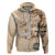 Samoa Siapo Pattern With Beige Hibiscus Hoodie LT05 Zip Hoodie Beige - Polynesian Pride