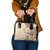 Samoa Siapo Pattern With Beige Hibiscus Shoulder Handbag