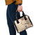 Samoa Siapo Pattern With Beige Hibiscus Shoulder Handbag