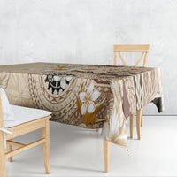 Samoa Siapo Pattern With Beige Hibiscus Tablecloth LT05 - Polynesian Pride