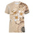 Samoa Siapo Pattern With Beige Hibiscus Women V Neck T Shirt LT05 Female Beige - Polynesian Pride