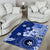 Samoa Siapo Pattern With Navy Hibiscus Area Rug