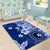 Samoa Siapo Pattern With Navy Hibiscus Area Rug