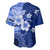 Samoa Siapo Pattern With Navy Hibiscus Baseball Jersey LT05 - Polynesian Pride