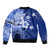 Samoa Siapo Pattern With Navy Hibiscus Bomber Jacket LT05 - Polynesian Pride