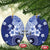 Samoa Siapo Pattern With Navy Hibiscus Ceramic Ornament