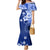 Samoa Siapo Pattern With Navy Hibiscus Family Matching Mermaid Dress and Hawaiian Shirt LT05 Mom's Dress Navy - Polynesian Pride