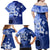 Samoa Siapo Pattern With Navy Hibiscus Family Matching Off Shoulder Maxi Dress and Hawaiian Shirt LT05 - Polynesian Pride