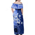 Samoa Siapo Pattern With Navy Hibiscus Family Matching Off Shoulder Maxi Dress and Hawaiian Shirt LT05 - Polynesian Pride