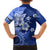 Samoa Siapo Pattern With Navy Hibiscus Kid Hawaiian Shirt LT05 - Polynesian Pride