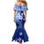 Samoa Siapo Pattern With Navy Hibiscus Mermaid Dress LT05 - Polynesian Pride