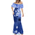 Samoa Siapo Pattern With Navy Hibiscus Mermaid Dress LT05 - Polynesian Pride