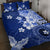 Samoa Siapo Pattern With Navy Hibiscus Quilt Bed Set