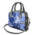 Samoa Siapo Pattern With Navy Hibiscus Shoulder Handbag