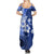 Samoa Siapo Pattern With Navy Hibiscus Summer Maxi Dress LT05 - Polynesian Pride