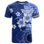 Samoa Siapo Pattern With Navy Hibiscus T Shirt LT05 Navy - Polynesian Pride