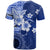 Samoa Siapo Pattern With Navy Hibiscus T Shirt LT05 - Polynesian Pride