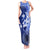 Samoa Siapo Pattern With Navy Hibiscus Tank Maxi Dress LT05 Women Navy - Polynesian Pride