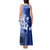 Samoa Siapo Pattern With Navy Hibiscus Tank Maxi Dress LT05 - Polynesian Pride