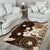 Samoa Siapo Pattern With Brown Hibiscus Area Rug