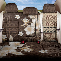 Samoa Siapo Pattern With Brown Hibiscus Back Car Seat Cover LT05 One Size Brown - Polynesian Pride