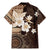 Samoa Siapo Pattern With Brown Hibiscus Family Matching Mermaid Dress and Hawaiian Shirt LT05 - Polynesian Pride