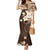 Samoa Siapo Pattern With Brown Hibiscus Family Matching Mermaid Dress and Hawaiian Shirt LT05 Mom's Dress Brown - Polynesian Pride