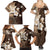 Samoa Siapo Pattern With Brown Hibiscus Family Matching Summer Maxi Dress and Hawaiian Shirt LT05 - Polynesian Pride