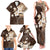 Samoa Siapo Pattern With Brown Hibiscus Family Matching Tank Maxi Dress and Hawaiian Shirt LT05 - Polynesian Pride