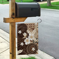 Samoa Siapo Pattern With Brown Hibiscus Garden Flag LT05 - Polynesian Pride