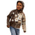 Samoa Siapo Pattern With Brown Hibiscus Kid Hoodie LT05 - Polynesian Pride